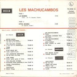 [Pochette de La Bamba - Golden Hit Parade (Los MACHUCAMBOS) - verso]