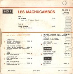 [Pochette de La Bamba - Golden Hit Parade (Les MACHUCAMBOS) - verso]