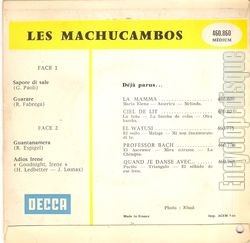 [Pochette de Sapore di sale (Les MACHUCAMBOS) - verso]