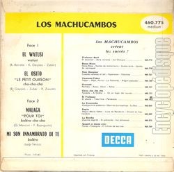 [Pochette de El Watusi (Los MACHUCAMBOS) - verso]