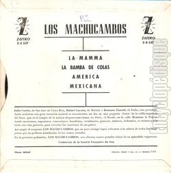 [Pochette de La mamma (Los MACHUCAMBOS) - verso]