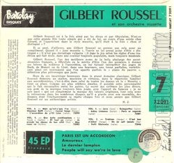 [Pochette de Paris est un accordon (Gilbert ROUSSEL) - verso]