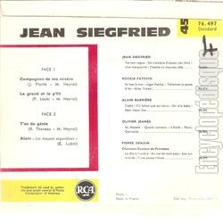 [Pochette de Compagnon de ma misre (Jean SIEGFRIED) - verso]