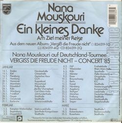 [Pochette de Ein kleines danke (Nana MOUSKOURI) - verso]