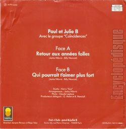 [Pochette de Retour aux annes folles (Paul et Julie B) - verso]