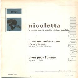 [Pochette de Il ne me restera rien (NICOLETTA) - verso]