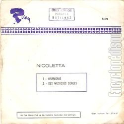 [Pochette de Harmonie (NICOLETTA) - verso]