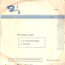 [Pochette de Un poquito d’amor (Philippe LAVIL) - verso]