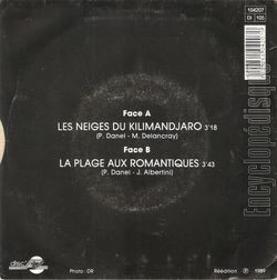 [Pochette de Les neiges du Kilimandjaro (Pascal DANEL) - verso]