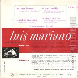 [Pochette de a, c’est l’amour N26 (Luis MARIANO) - verso]