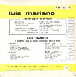 [Pochette de C’est Nol (Luis MARIANO) - verso]