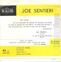 [Pochette de Quand les cerises (Joe SENTIERI) - verso]