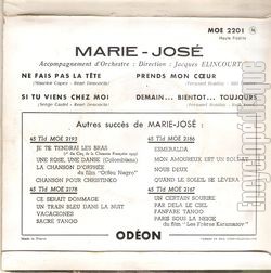 [Pochette de Ne fais pas la tte (MARIE-JOS) - verso]