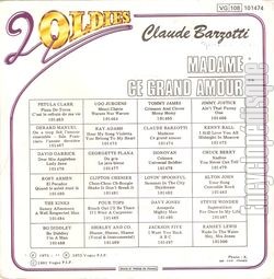 [Pochette de Madame / Ce grand amour (Claude BARZOTTI) - verso]