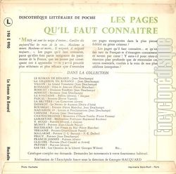 [Pochette de Le roman de Renard (LES PAGES QU’IL FAUT CONNAITRE) - verso]