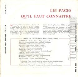 [Pochette de Pascal : Les Penses (LES PAGES QU’IL FAUT CONNAITRE) - verso]