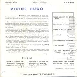 [Pochette de Victor Hugo (POTES D’AUJOURD’HUI) - verso]