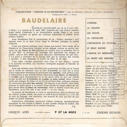 [Pochette de Charles Baudelaire (POTES D’AUJOURD’HUI) - verso]