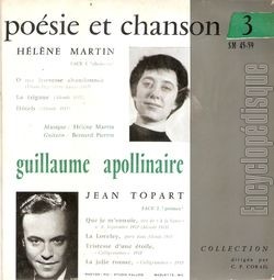 [Pochette de Guillaume Appollinaire - 3 - (POSIE ET CHANSON) - verso]