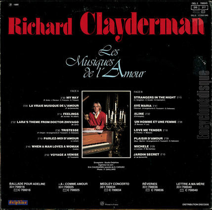 [Pochette de Les musiques de l’amour (Richard CLAYDERMAN) - verso]