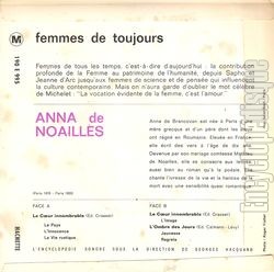 [Pochette de Anna de Noailles (FEMMES DE TOUJOURS) - verso]