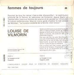 [Pochette de Louise de Vilmorin (FEMMES DE TOUJOURS) - verso]