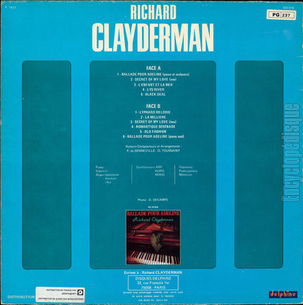 [Pochette de Ballade pour Adeline, L’enfant et la mer… (Richard CLAYDERMAN) - verso]