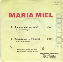 [Pochette de Donne-moi du soleil (Maria MIEL) - verso]