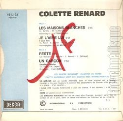 [Pochette de Les maisons blanches (Colette RENARD) - verso]