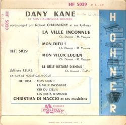 [Pochette de Accompagne le nouveau tour de chant d’Edith Piaf  l’Olympia (Dany KANE) - verso]