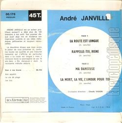 [Pochette de La route est longue (Andr JANVILLE) - verso]