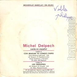 [Pochette de Con Marian yo conoci Paris ( Que Marianne tait jolie ) (Michel DELPECH) - verso]