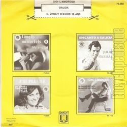 [Pochette de Gigi l’amoroso / Il venait d’avoir 18 ans - Golden Hit-Parade (DALIDA) - verso]