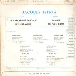 [Pochette de La barcarolle bastiaise (Jacques ISTRIA) - verso]