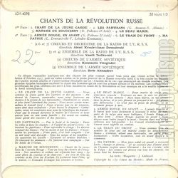 [Pochette de Chants de la rvolution russe (DOCUMENT) - verso]