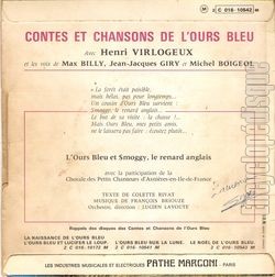 [Pochette de Contes et chansons de l’Ours Bleu - L’Ours bleu et Smoggy le renard anglais (JEUNESSE) - verso]