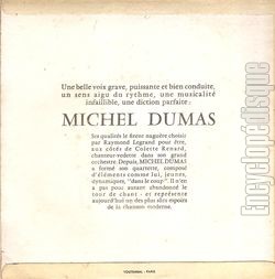 [Pochette de Chante les grands succs de Charles Aznavour et Gilbert Bcaud (Michel DUMAS) - verso]