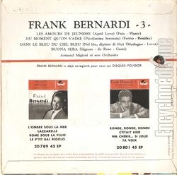 [Pochette de Les amours de jeunesse (Frank BERNARDI) - verso]