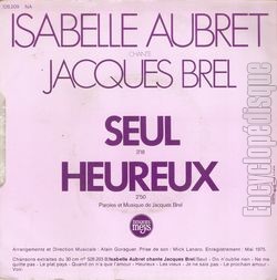 [Pochette de Seul (Isabelle AUBRET) - verso]