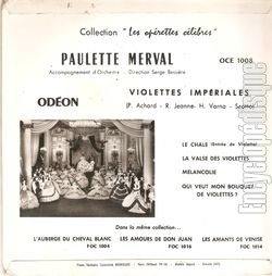 [Pochette de Le chle ( violettes impriales ) (Paulette MERVAL) - verso]