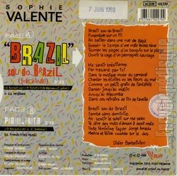 [Pochette de "Brazil" Sou dou Brazil (felicidade) (Sophie VALENTE) - verso]