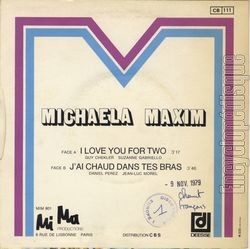 [Pochette de I love you for two (Michaela MAXIM) - verso]