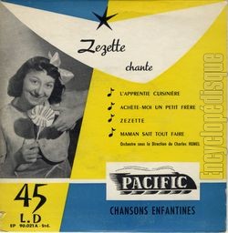 [Pochette de Chansons enfantines "L’apprentie cuisinire" (ZZETTE)]