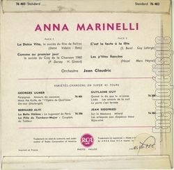 [Pochette de La Dolce Vita (Anna MARINELLI) - verso]