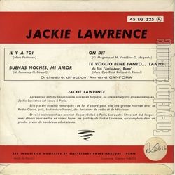 [Pochette de Buenas noches mi amor (Jackie LAWRENCE) - verso]