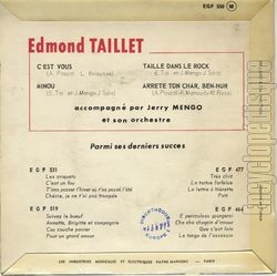 [Pochette de Arrte ton char, Ben-hur (Edmond TAILLET) - verso]