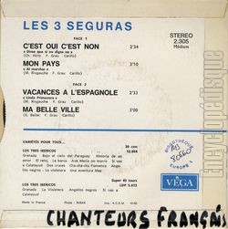 [Pochette de C’est oui, c’est non (Les 3 SEGURAS (Trio Segura)) - verso]