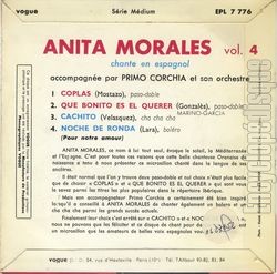 [Pochette de Coplas - Vol.4 (Anita MORALS) - verso]