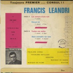 [Pochette de Les amours d’une nuit (Francis LEANDRI) - verso]