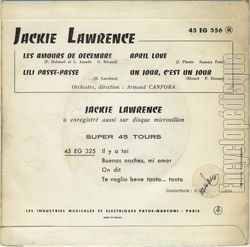 [Pochette de Les amours de dcembre (Jackie LAWRENCE) - verso]